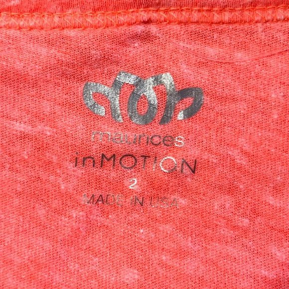 Maurices Fluorescent Peach Long Sleeve Tribal Tee - Picture 3 of 9